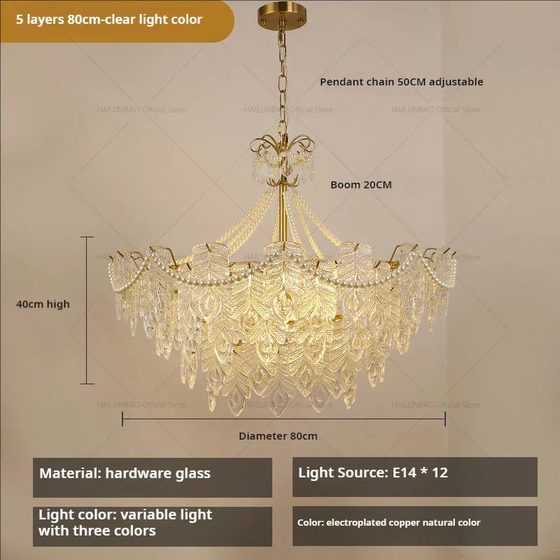 Crystal Chandelier Light: French Modern Luxury for Living Room, Dining Room, Bedroom