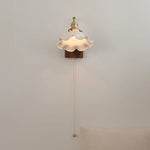 Walnut Brass Ceramic LED Wall Sconce | Modern Nordic Rotatable Stair Light