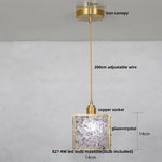 Afralia™ Copper Walnut LED Pendant Lamp Crystal Glass Hanging Light