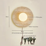 Afralia™ Nordic LED Wall Lamp Wood Yellow Travertine Mirror Light