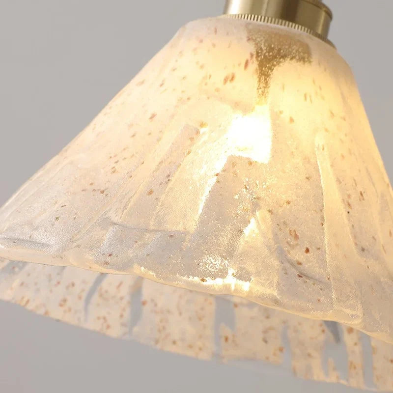 White Glass LED Pendant Light Fixture Walnut Wood Hang Lamp