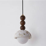 Afralia™ Terrazzo Stone Glass Ball LED Pendant Light Fixture - Nordic Modern Design