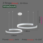 Nordic Ring LED Pendant Chandelier for Home Living Dining Kitchen Lighting