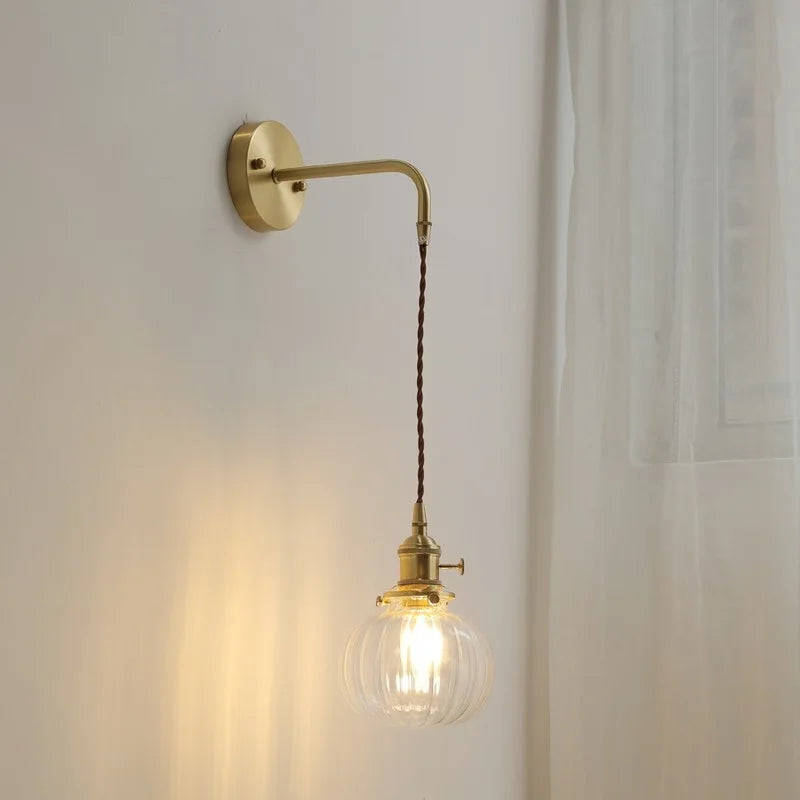 Gray Glass LED Wall Sconce Lamp for Home Decor, Bedroom, Living Room - Nordic Design