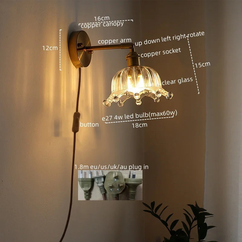 LED Wall Lamps: Nordic Modern Design with Pull Chain Switch for Bedroom, Restaurant, Bathroom