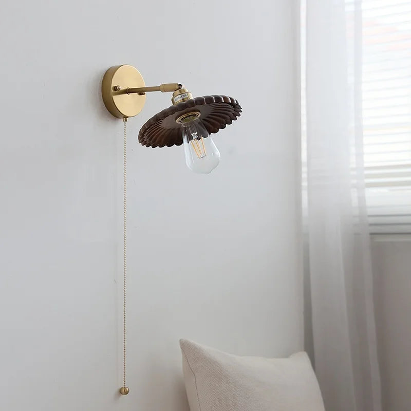 LED Wall Lamp Walnut Wood Stair Light Fixture