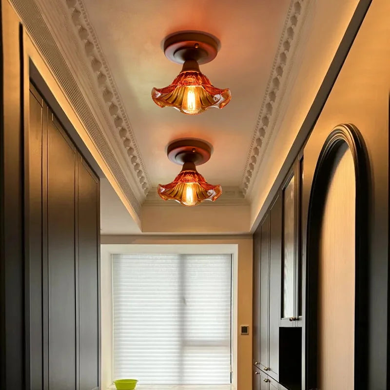 Colorful Glass LED Ceiling Lamp Modern Style Light Fixture