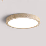 Ellipse Stone LED Ceiling Light Natural Travertine Lamp Plafon