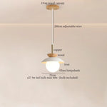 Wood Iron LED Hanging Light Bar Modern Pendant Lamp for Bedroom Dining Living Room