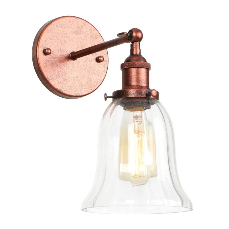 Loft Clear Glass Rustic LED Wall Light - Industrial Style Iron Wall Lamp