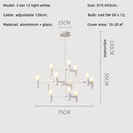 Afralia™ Metal Pendant Chandelier LED Lighting Fixture for Modern Luxury Foyer, Stairs & Indoor