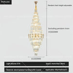Hollow Spiral Staircase Chandelier | Modern Long Crystal Light for Villa Livingroom