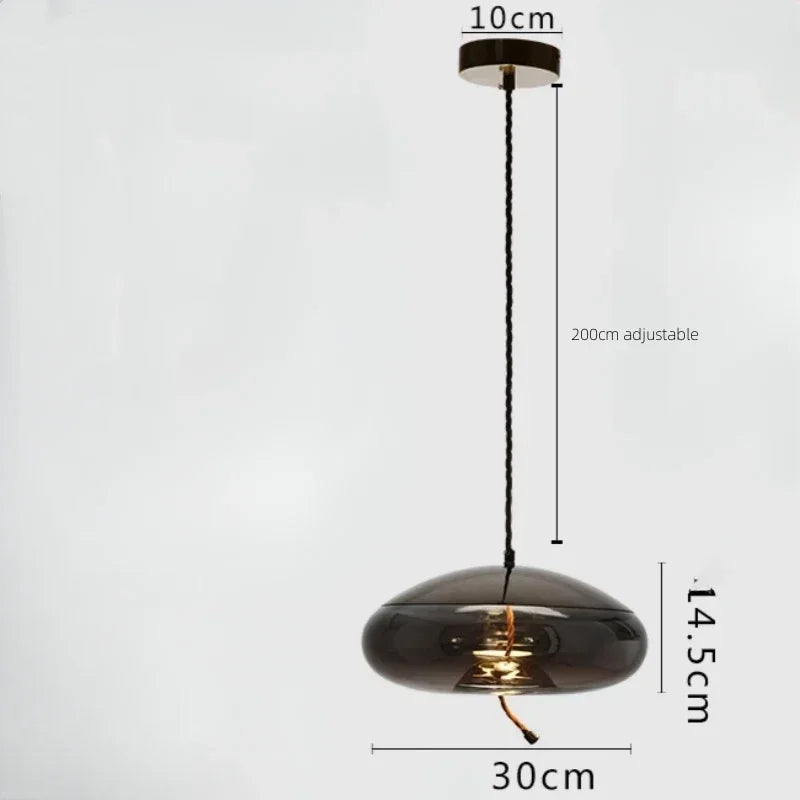 Modern LED Glass Chandelier for Living Room Bedroom Kitchen Pendant Lamp