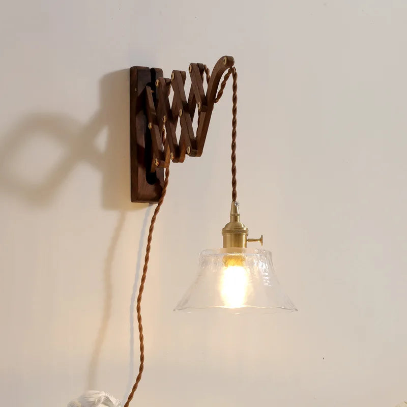 Walnut Copper LED Wall Lights - Modern Bedroom Balcony Living Room Decor