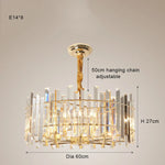Crystal Round Chandelier Gold LED Modern Lustres for Living Room