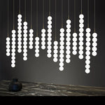 Art Deco LED Glass Pingpong Pendant Light in Gold Chrome Black.