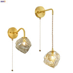 Lava Ice Glass LED Wall Sconce Brass Vintage Wandlamp