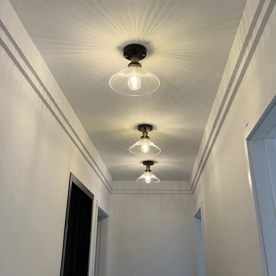 Clear Glass LED Ceiling Lamp Copper Socket Modern Nordic Style Lighting