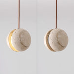 Yellow Travertine LED Pendant Light: Nordic Modern Hanging Lamp