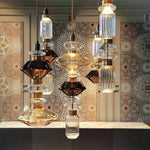 Ballet Pendant Lamp Clear Amber Glass Shade Restaurant Bedroom Lighting