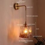 Amber Glass LED Wall Lamps for Living Room and Bathroom Mirror Lighting