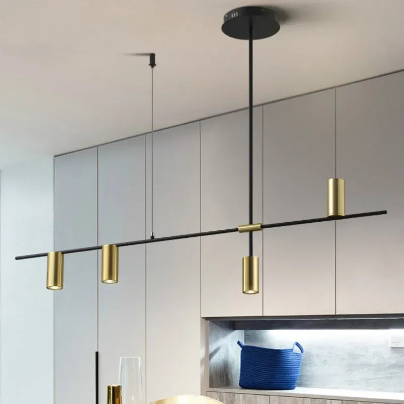 Modern Golden Metal LED Chandelier for Kitchen Dining Room Lighting