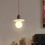 White Glass LED Pendant Lights Stone Wabi Sabi Home Decor Hang Lamp