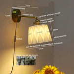 Ceramic Hand-painted LED Wall Light, Pull Chain Switch, Modern Bedside Lamp
