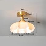 Amber Glass Ceiling Lamp Wood Nordic Modern Bedroom Bathroom Light