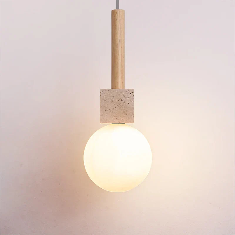 White Glass Ball LED Pendant Lights Nordic Modern Hanging Lamp