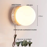 Afralia Yellow Travertine LED Wall Sconce with Nordic Modern Glass Design