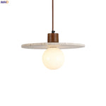 Yellow Travertine Glass LED Pendant Lights for Elegant Interior Decor