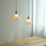 White Glass LED Pendant Light - Modern Nordic Hanging Lamp for Home Decor