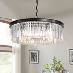 Gold Black Metal Crystal Pendant Lights Chain Hanging LED Suspension Lamp Fixtures