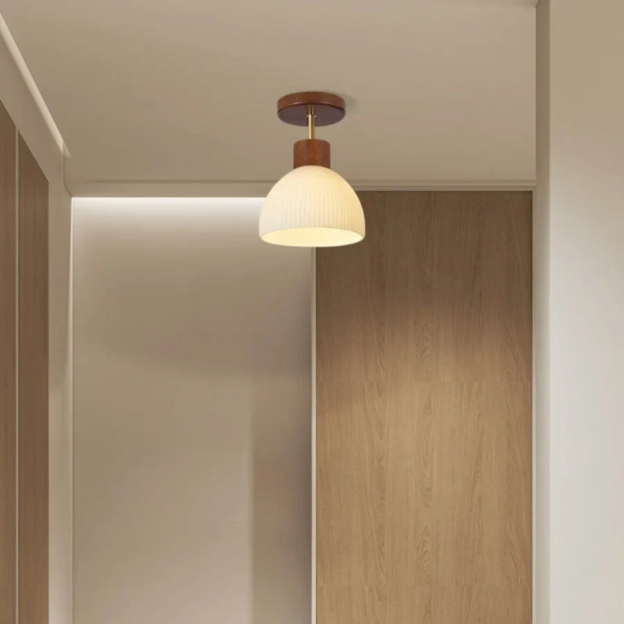 White Glass LED Ceiling Lamp Modern Living Room Bedroom Light