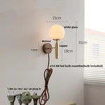 Nordic Moon LED Wall Lights with Walnut Wood Base, Modern Stair Light Fixtures