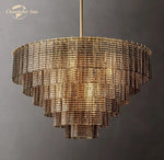 Sirene Smoke Glass Chandelier: Modern Round Hanging Lights for Living Room & Dining Room