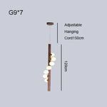 Burly Wood Walnut Glass Pendant Light for Living Room Bar Foyer