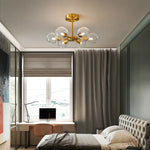 Glass Ball Chandelier Pendant Light Fixture for Living Dining Bedroom