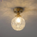 Glass LED Ceiling Light for Living Room, Modern Copper Canopy, Nordic Style Fixtures