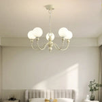 Modern Cream Green Glass Chandelier for Bedroom Living Room Kitchen