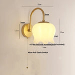 Iron LED Wall Sconce Pull Chain Switch Stair Light Fixture for Study Hallway