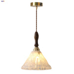 Afralia™ LED Pendant Light: Japan Style White Glass, Copper Socket, Walnut Wood Lamp