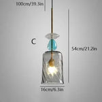 Scandinavian Macaron Stained Glass Chandelier with E27 Bulb