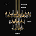 Modern Copper Glass Black Gold Round Chandelier LED Lighting Fixture