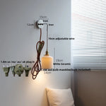 Ceramic LED Wall Sconce Pull Chain Switch Mirror Light Fixture