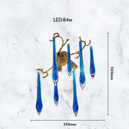 Art Deco Blue Queen Crystal Chandelier for Living Room