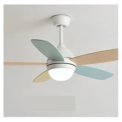 Kids Ceiling Fan with Light and Remote Control, 3-Speed, 5-Blade Helicopter Design