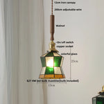 Afralia™ Walnut LED Pendant Light | Nordic Modern Glass Hang Lamp with Brass Knob Switch