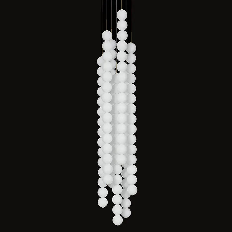 Art Deco LED Glass Pingpong Pendant Light in Gold Chrome Black.